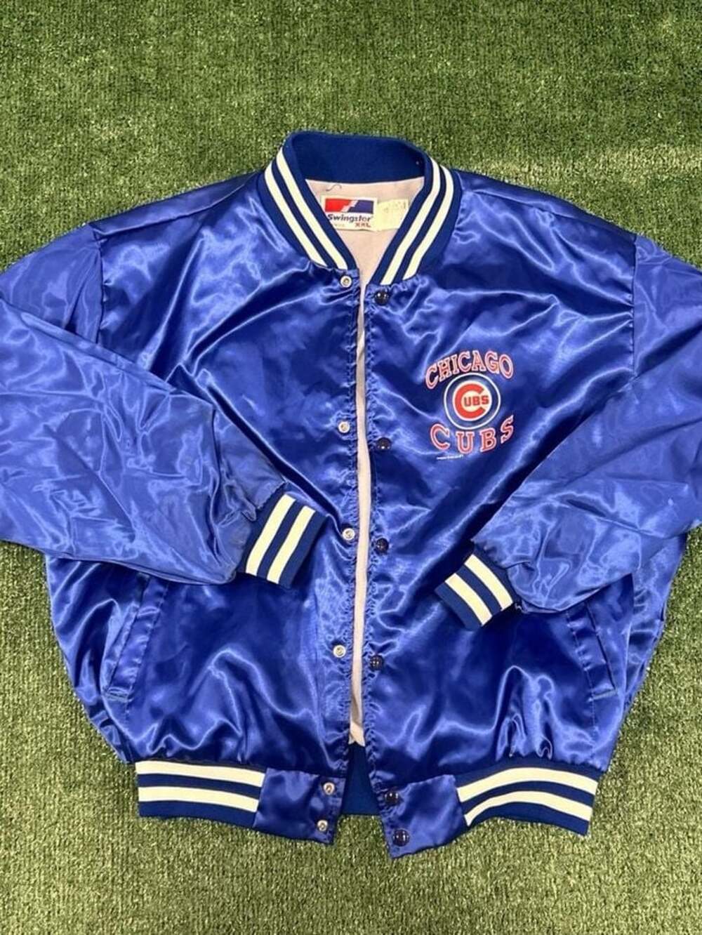 Vintage 1991 Swingster Chicago Cubs MLB Satin Bomber Jacket XXL Made in USA